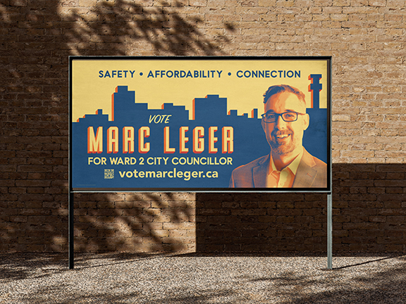 Marc Léger 8x4 large-format campaign sign